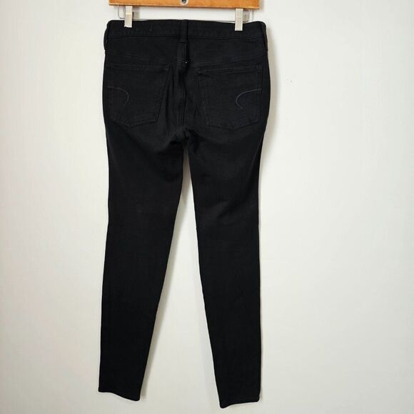 EUC AMERICAN EAGLE OUTFITTERS BLACK JEGGING SUPER STRETCH SIZE 6 - Picture 2 of 14